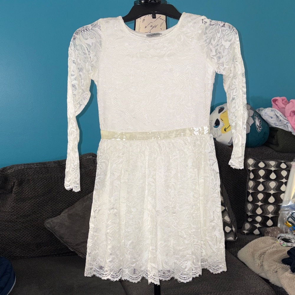 Chasing Fireflies Ivory Floral Lace Dress, Size 10